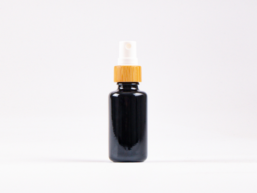 MIRON Violettglasflasche 30 ml - Zerstäuber Bambus